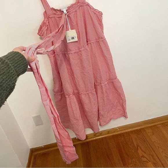NEW NWT LISA MARIE FERNANDEZ TARGET Plus Size Seersucker Tie Strap Dress Striped - Picture 9 of 16